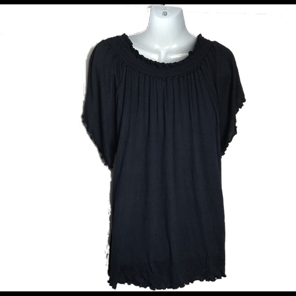 Nation Navy Slub Smocked Elbow Sleeves Top XS - Picture 3 of 7